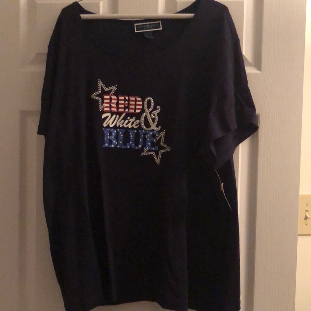 NWT red white and blue top
